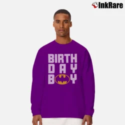 Men’s Batman Birthday Boy Hero Comic Long-Sleeve Shirt in purple | Sleek, Lightweight, Year-Round Wear