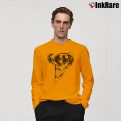 Men’s Batman Cartoon Logo Long-Sleeve Shirt in orange | Sleek, Lightweight, Year-Round Wear