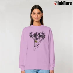 Women’s Batman Cartoon Logo Relaxed Sweatshirt in light pink | Soft, Laid-Back Vibe
