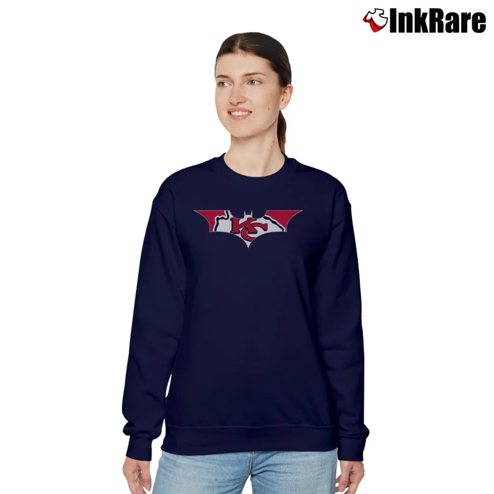 Women’s Batman Chiefs NFL Football Crossover Design Relaxed Sweatshirt in navy | Soft, Laid-Back Vibe