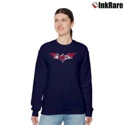 Women’s Batman Chiefs NFL Football Crossover Design Relaxed Sweatshirt in navy | Soft, Laid-Back Vibe
