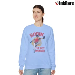 Women’s Batman Classic TV Series Robin The Boy Wonder Relaxed Sweatshirt in light blue | Soft, Laid-Back Vibe