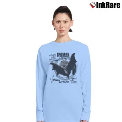 Women’s Batman Comic Book Cover Art Graphic Long-Sleeve Top in light blue | Sleek, Versatile, All-Season