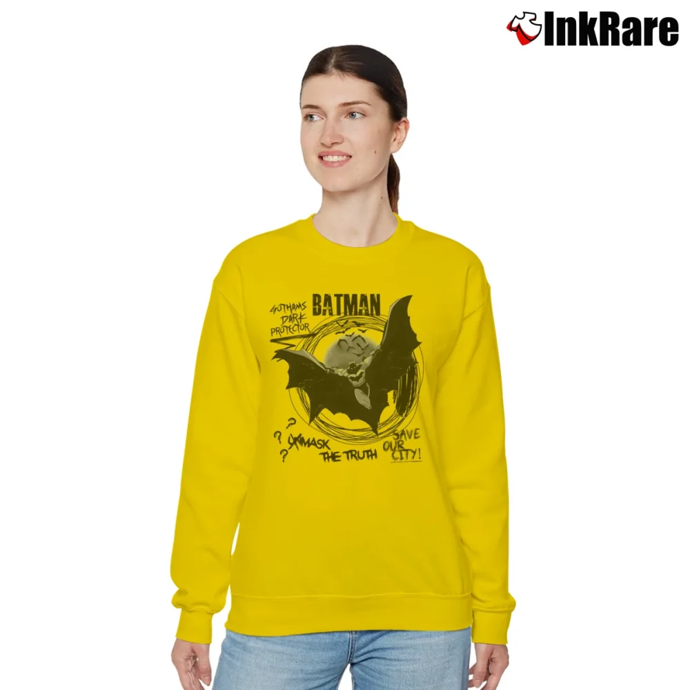 Women’s Batman Comic Book Cover Art Graphic Relaxed Sweatshirt in yellow | Soft, Laid-Back Vibe