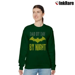 Women’s Batman Dad By Day Comic Hero Graphic Relaxed Sweatshirt in forest green | Soft, Laid-Back Vibe