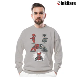 Men’s Batman Deadpool Fusion Superhero Crossover Crewneck Sweatshirt in sport grey | Cozy Fabric, Clean Style