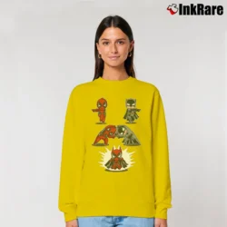 Women’s Batman Deadpool Fusion Superhero Crossover Relaxed Sweatshirt in yellow | Soft, Laid-Back Vibe