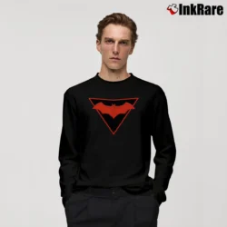 Men’s Batman Earth 2 Retro Comic Style Long-Sleeve Shirt in black | Sleek, Lightweight, Year-Round Wear