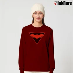 Women’s Batman Earth 2 Retro Comic Style Long-Sleeve Top in maroon | Sleek, Versatile, All-Season