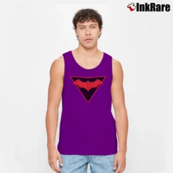 Men’s Batman Earth 2 Retro Comic Style Tank Top in purple | Breathable, Active-Friendly Design
