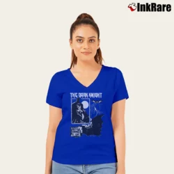 Women’s Batman Fan Art Comic Inspired Graphic V-Neck Tee in royal blue | Chic Neckline, Soft Texture