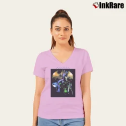 Women’s Batman Forever 1995 Promo V-Neck Tee in light pink | Chic Neckline, Soft Texture