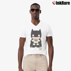 Men’s Batman Funko Pop Heroes Baby Graphic V-Neck Tee in white | Sharp, Breathable, Everyday Staple
