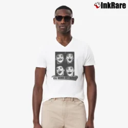 Men’s Batman Gotham Joker Jack Nicholson You Wanna Get Nuts V-Neck Tee in white | Sharp, Breathable, Everyday Staple