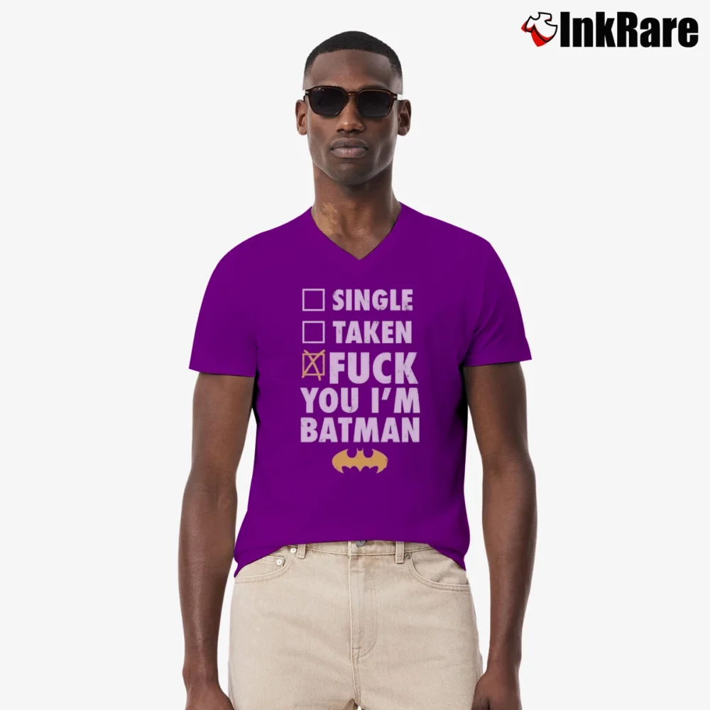 Men’s Batman Hoodie Superhero Comic Sweatshirt V-Neck Tee in purple | Sharp, Breathable, Everyday Staple