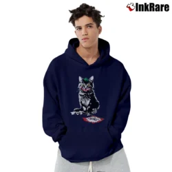 Men’s Batman Joker Cat Graphic Villain Crossover Pullover Hoodie in navy | Cozy, Durable, Modern Fit