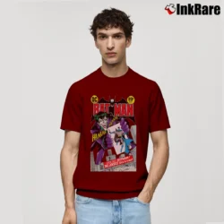 Men’s Batman Joker Hahaha DC Comics Summer Classic T-Shirt in maroon | Soft, Breathable Everyday Wear