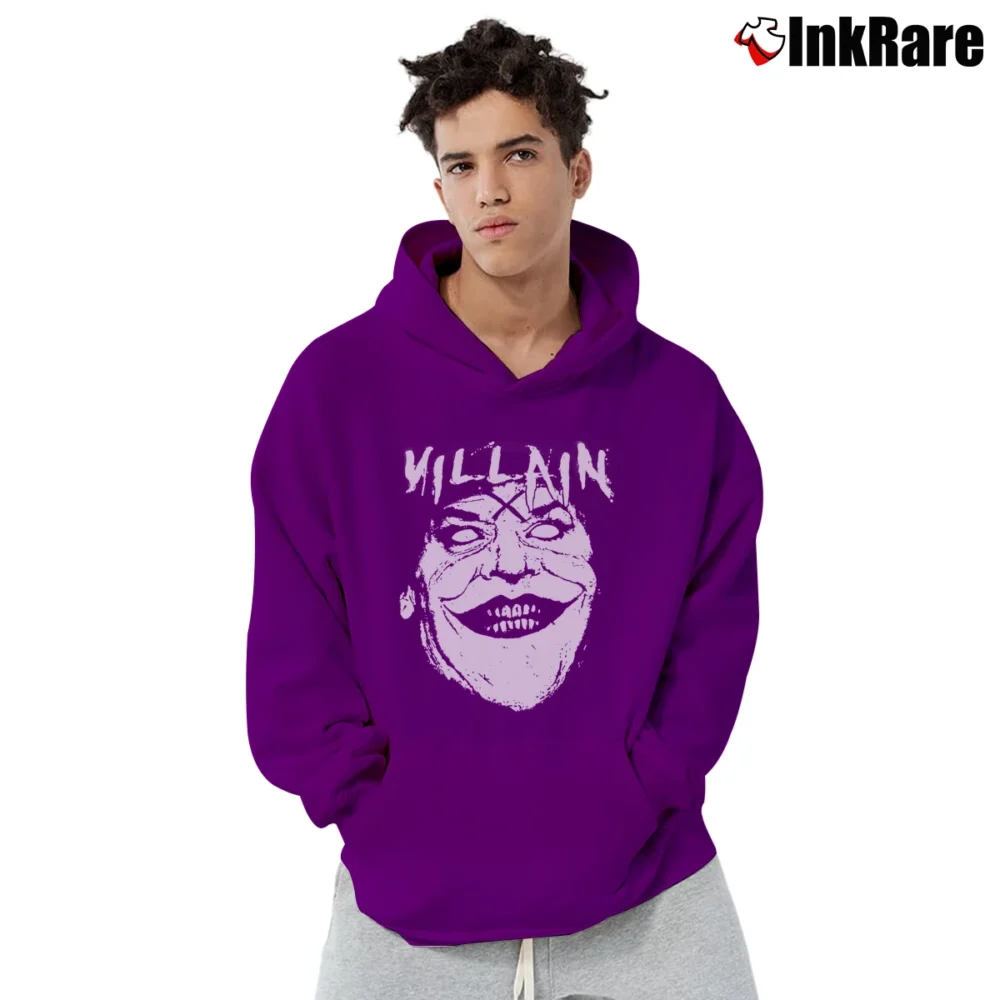 Men’s Batman Joker Jack Nicholson Villain Graphic Pullover Hoodie in purple | Cozy, Durable, Modern Fit