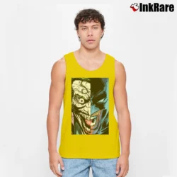 Men’s Batman Joker Split Face Graphic Comic Tank Top in yellow | Breathable, Active-Friendly Design
