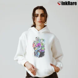 Women’s Batman Joker Two - Face Neon Splatter Fight Cozy Hoodie in white | Warm, Structured, Stylish