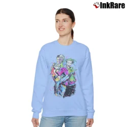 Women’s Batman Joker Two - Face Neon Splatter Fight Relaxed Sweatshirt in light blue | Soft, Laid-Back Vibe