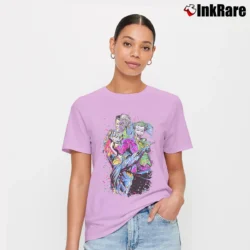 Women’s Batman Joker Two - Face Neon Splatter Fight Signature T-Shirt in light pink | Soft, Flattering Fit