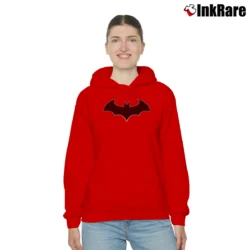 Women’s Batman Logo Superhero Comic Graphic Cozy Hoodie in red | Warm, Structured, Stylish
