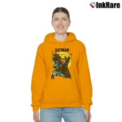 Women’s Batman McFarlane Art Comic Book Graphic Cozy Hoodie in orange | Warm, Structured, Stylish