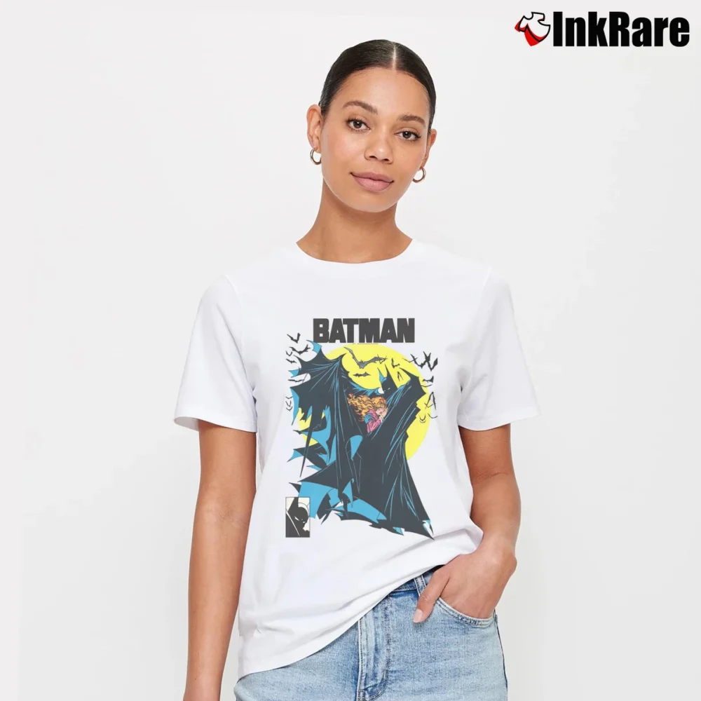 Women’s Batman McFarlane Art Comic Book Graphic Signature T-Shirt in white | Soft, Flattering Fit