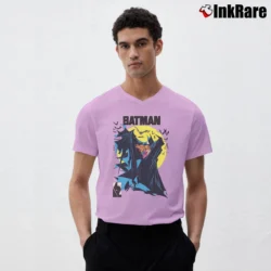 Men’s Batman McFarlane Art Comic Book Graphic V-Neck Tee in light pink | Sharp, Breathable, Everyday Staple