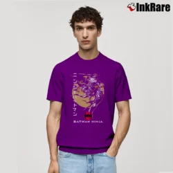 Men’s Batman Ninja Character Art Kanji Cover Classic T-Shirt in purple | Soft, Breathable Everyday Wear