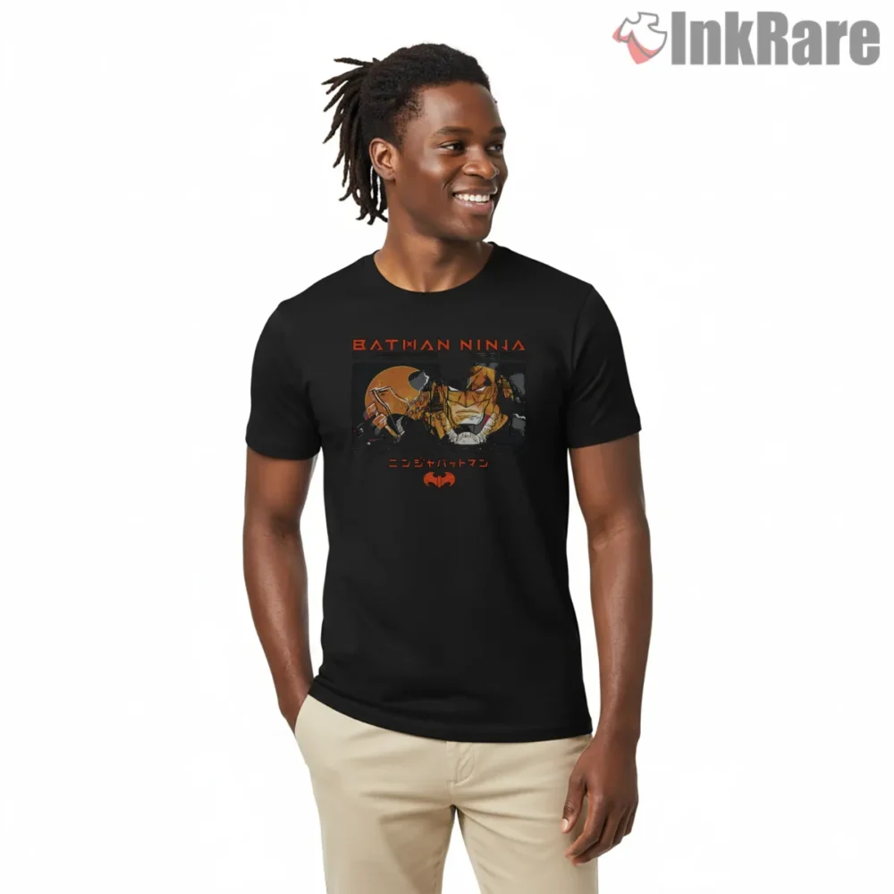 Batman Ninja Moonlit Warrior Shirt on black short sleeve shirt for men graphic tee