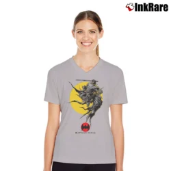 Women’s Batman Ninja Movie 2018 Poster Graphic V-Neck Tee in sport grey | Chic Neckline, Soft Texture
