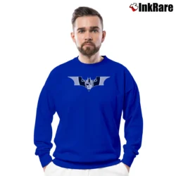 Men’s Batman Raiders NFL Crossover Design Crewneck Sweatshirt in royal blue | Cozy Fabric, Clean Style