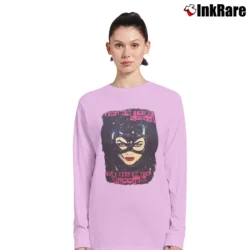 Women’s Batman Returns Catwoman Michelle Pfeiffer Movie Long-Sleeve Top in light pink | Sleek, Versatile, All-Season