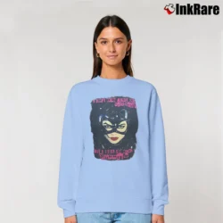 Women’s Batman Returns Catwoman Michelle Pfeiffer Movie Relaxed Sweatshirt in light blue | Soft, Laid-Back Vibe