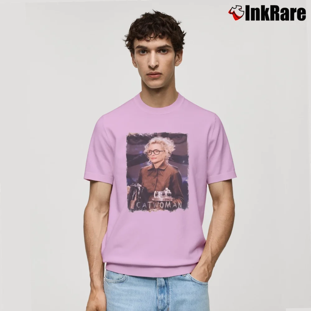 Men’s Batman Returns Catwoman Michelle Pfeiffer Movie Classic T-Shirt in light pink | Soft, Breathable Everyday Wear