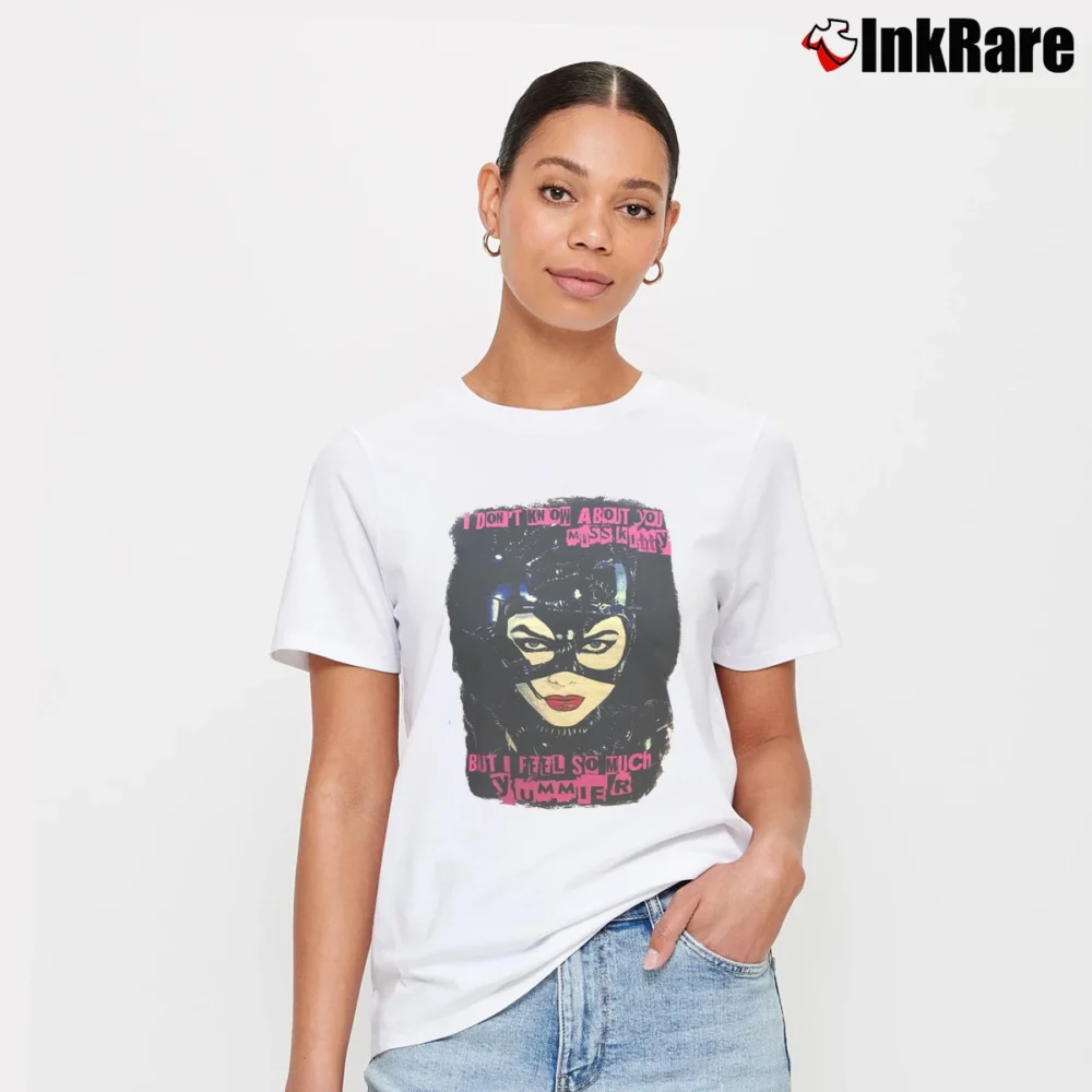 Women’s Batman Returns Catwoman Michelle Pfeiffer Movie Signature T-Shirt in white | Soft, Flattering Fit