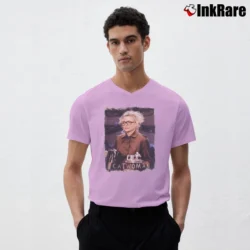 Men’s Batman Returns Catwoman Michelle Pfeiffer Movie V-Neck Tee in light pink | Sharp, Breathable, Everyday Staple