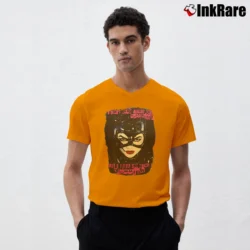 Men’s Batman Returns Catwoman Michelle Pfeiffer Movie V-Neck Tee in orange | Sharp, Breathable, Everyday Staple