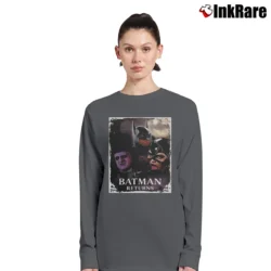 Women’s Batman Returns Catwoman Penguin DC Movie Long-Sleeve Top in charcoal | Sleek, Versatile, All-Season