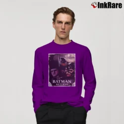 Men’s Batman Returns Catwoman Penguin DC Movie Long-Sleeve Shirt in purple | Sleek, Lightweight, Year-Round Wear