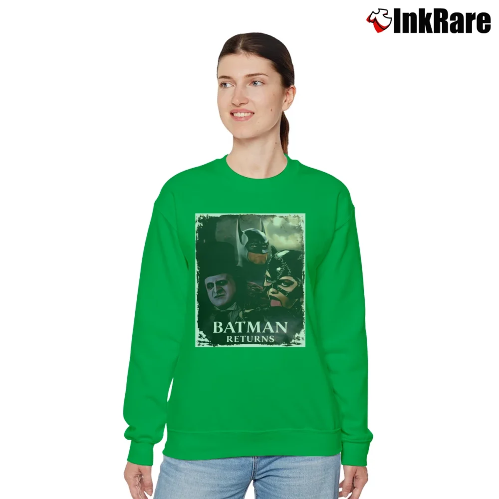 Women’s Batman Returns Catwoman Penguin DC Movie Relaxed Sweatshirt in irish green | Soft, Laid-Back Vibe