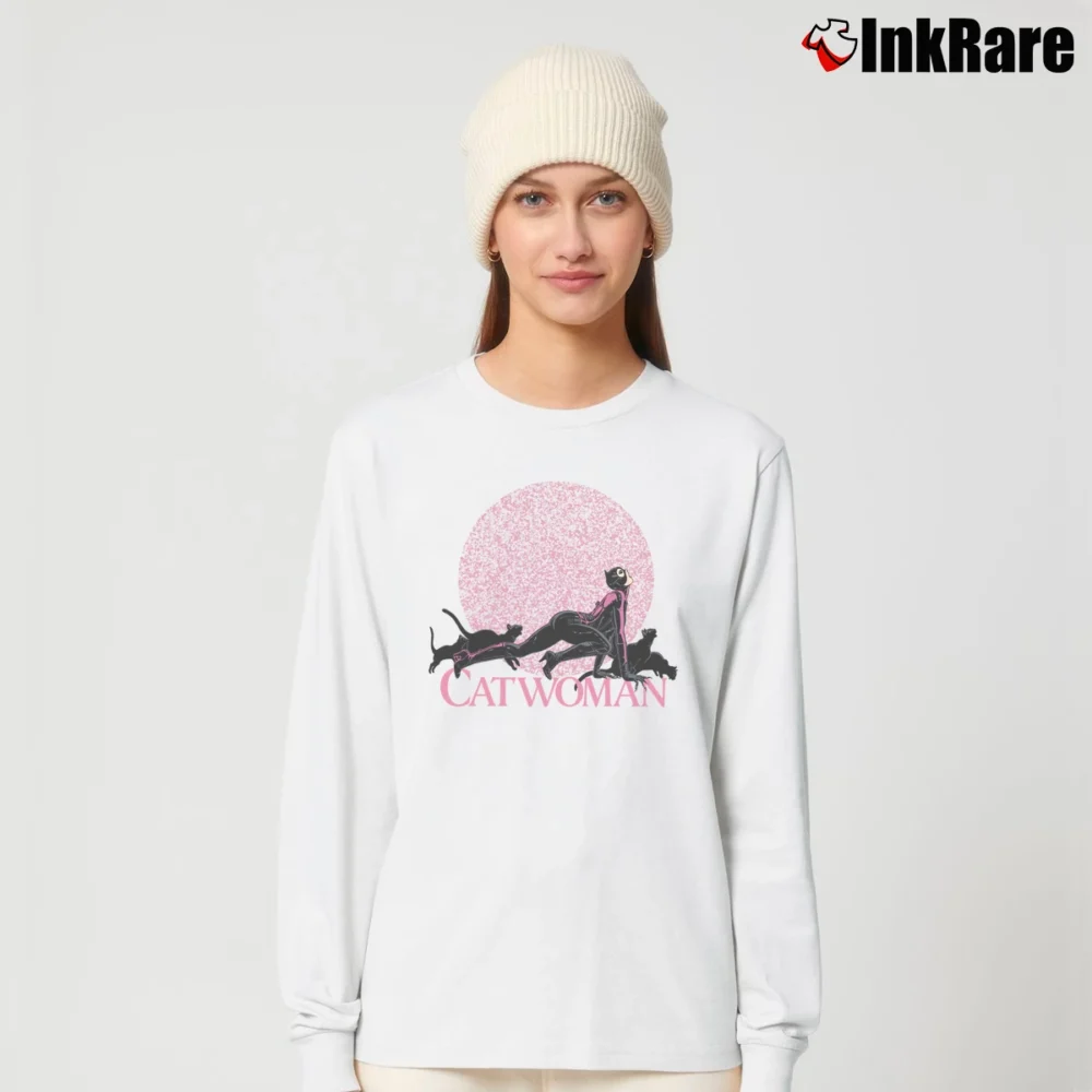 Women’s Batman Returns Catwoman Tim Burton Long-Sleeve Top in white | Sleek, Versatile, All-Season