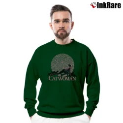 Men’s Batman Returns Catwoman Tim Burton Crewneck Sweatshirt in forest green | Cozy Fabric, Clean Style