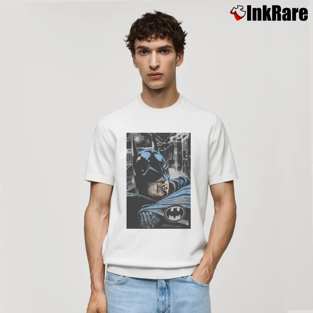 Men’s Batman Returns Movie Promo Classic T-Shirt in white | Soft, Breathable Everyday Wear
