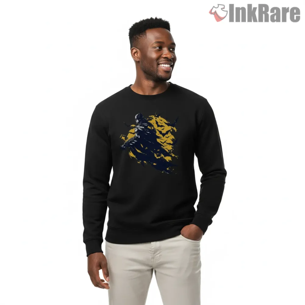 Batman Shadow Among Golden Bats Shirt on graphic shirt for men graphic tee