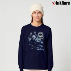 Women’s Batman Starry Night Comic Art Long-Sleeve Top in navy | Sleek, Versatile, All-Season