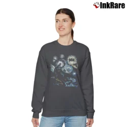 Women’s Batman Starry Night Comic Art Relaxed Sweatshirt in charcoal | Soft, Laid-Back Vibe
