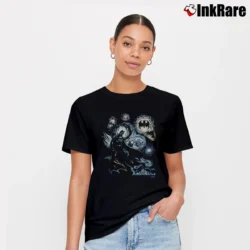 Women’s Batman Starry Night Comic Art Signature T-Shirt in black | Soft, Flattering Fit